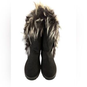 Black Faux Fur Winter Boots by Bamboo Women’s Size US11